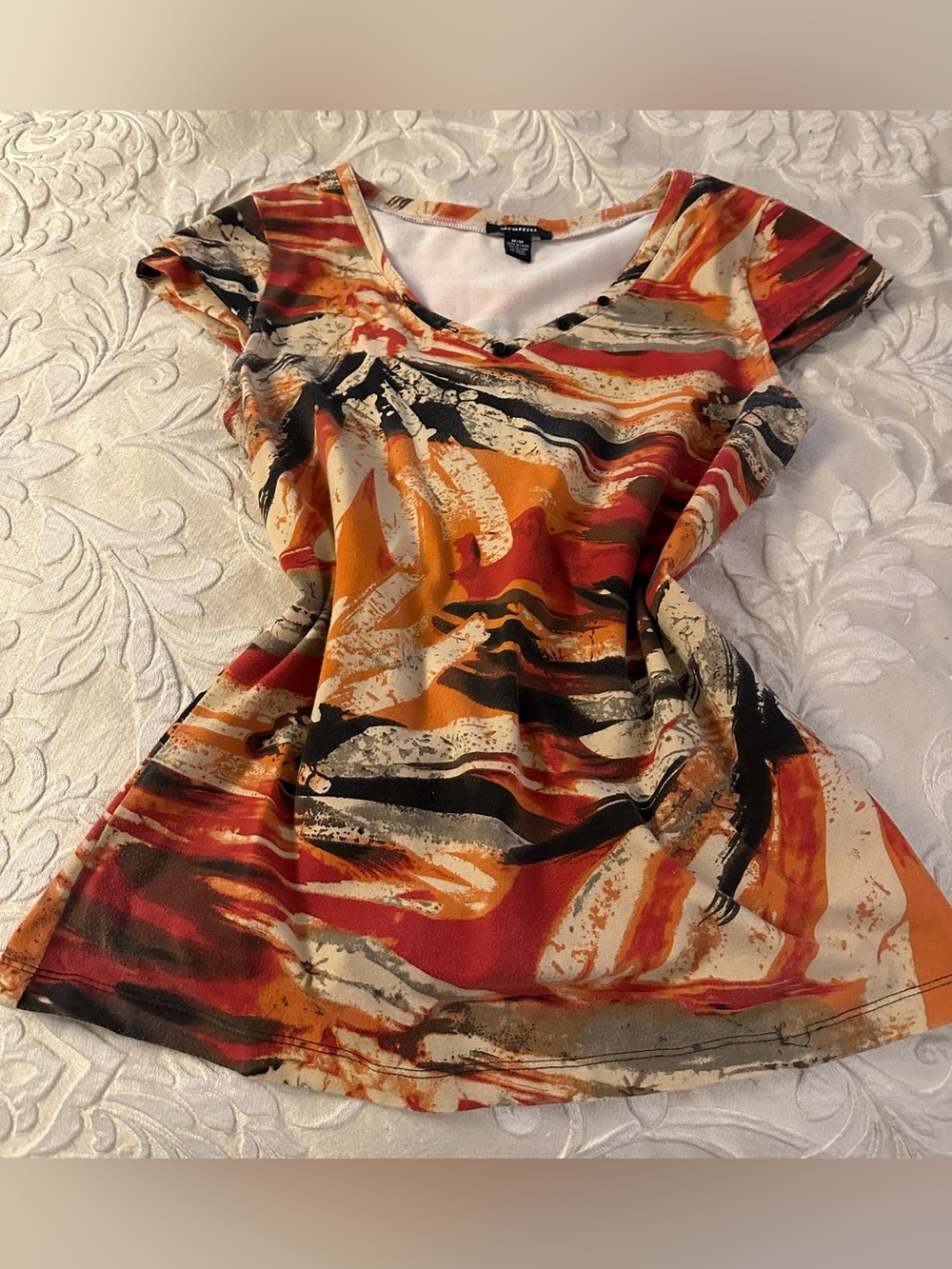 Y2K Graffiti Women’s Abstract 95% Cotton Short Sleeve Tee